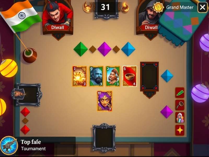 Grand Master gameplay screenshot showing card battle interface